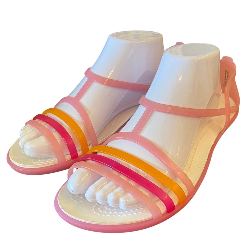 Crocs Women's Isabella Strappy Pink Jelly Sandals Size 10 Ballet Flats Beach